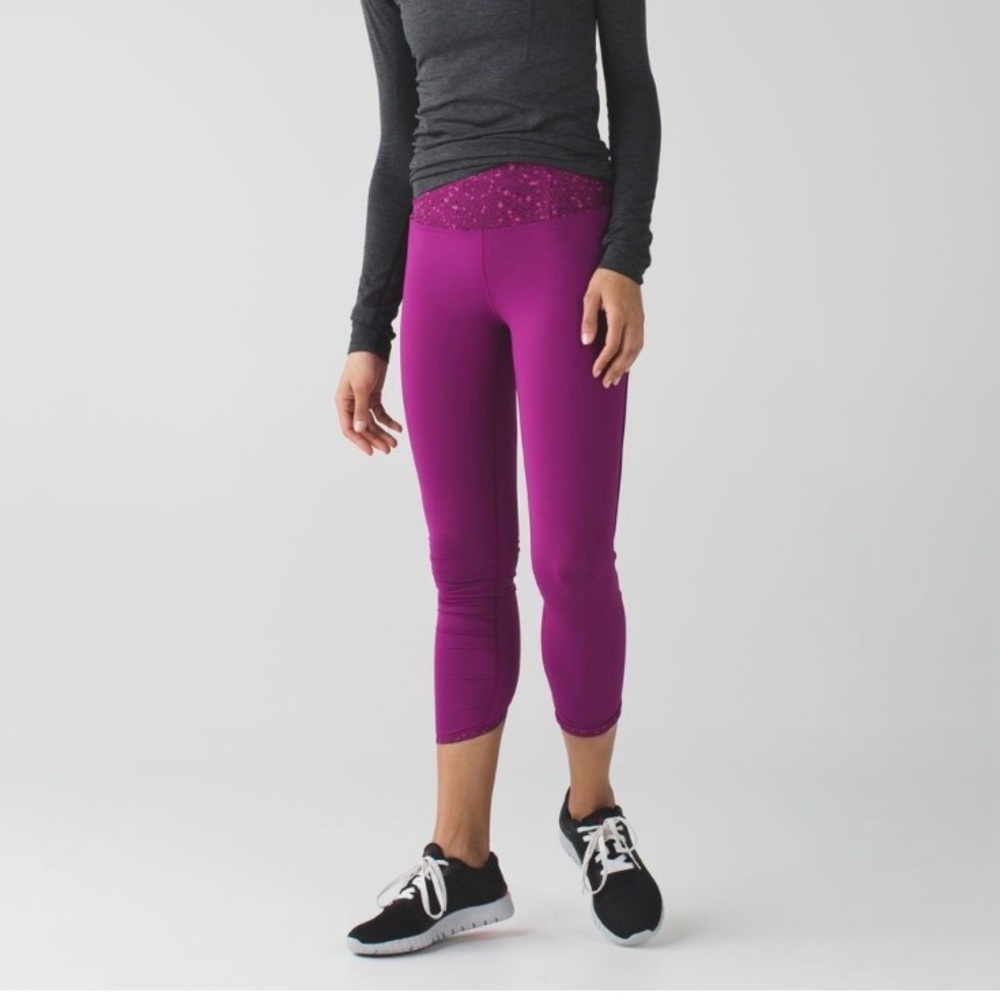 Lululemon Real Quick Tight Crop Regal Plum Luxtreme Leggings Sz 6